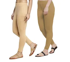 Women Ankle Length Leggings Combo Pack Of 2 (Skin Light/Skin Dark)-thumb1