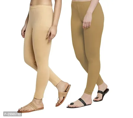 Women Ankle Length Leggings Combo Pack Of 2 (Skin Light/Skin Dark)-thumb2