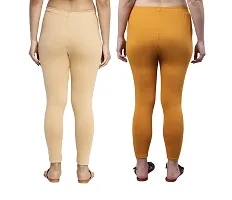 Women Ankle Length Leggings Combo Pack Of 2 (Skin / Golden)-thumb1