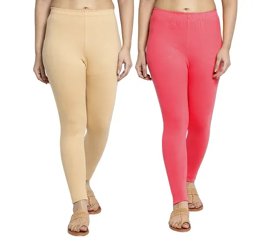 Stylish Lycra Solid Leggings for Women Pack of 2