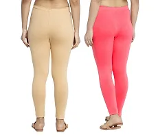 Women Ankle Length Leggings Combo Pack Of 2 (Skin / Peach)-thumb2