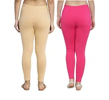 Women Ankle Length Leggings Combo Pack Of 2 (Skin / Pink)-thumb1