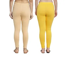 Women Ankle Length Leggings Combo Pack Of 2 (Skin / Yellow)-thumb2