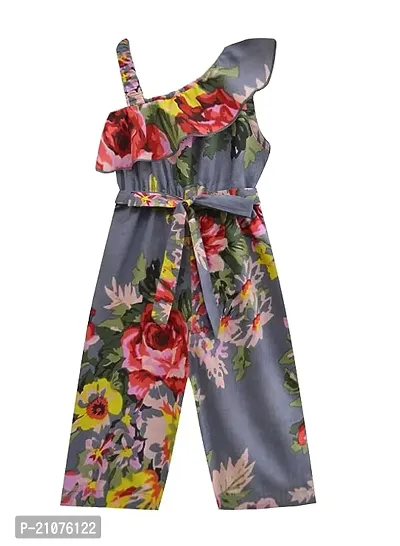 Fabulous Multicoloured Cotton Printed Basic Jumpsuit For Girls