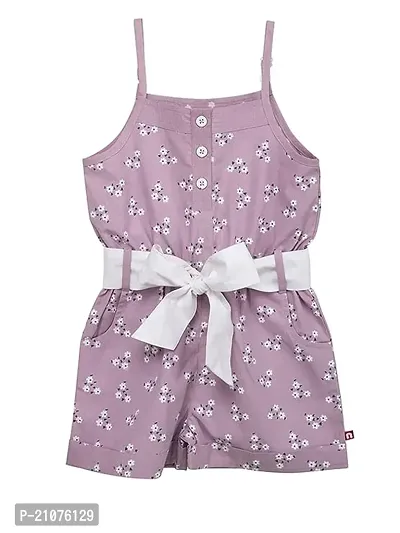 Fabulous Multicoloured Cotton Printed Basic Jumpsuit For Girls