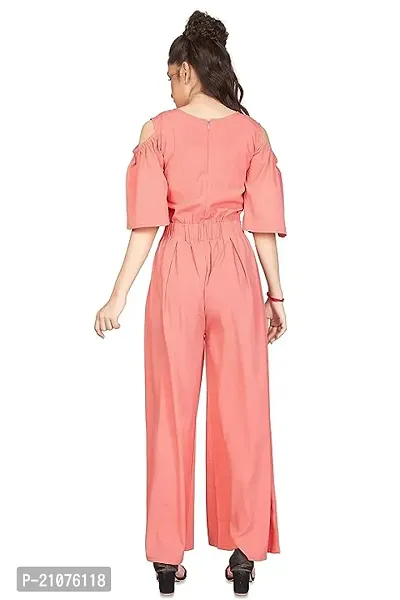 Fabulous Blue Cotton Solid Basic Jumpsuit For Girls-thumb0