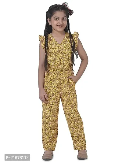 Fabulous Multicoloured Rayon Printed Basic Jumpsuit For Girls