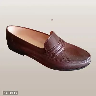 Stylish Brown Synthetic Solid Loafers For Men