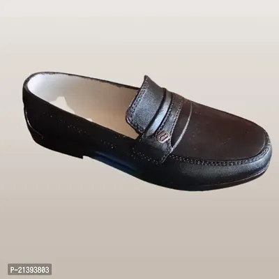 Stylish Black Synthetic Solid Loafers For Men