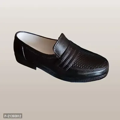 Stylish Black Synthetic Solid Loafers For Men
