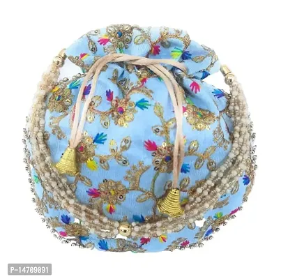 UNIQUE PRODUCT Embroidered Multicolor Potli Bag (Multicolor)
