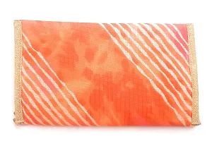 Unique Fashion Leheriya Clutch With Gotta Patti Design For Women (orange)-thumb1