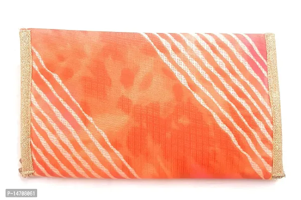 Unique Fashion Leheriya Clutch With Gotta Patti Design For Women (orange)-thumb2