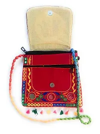 UNIQUE PRODUCT Girl  Women Trendy Gujrati Mirror Pom-Pom Sling Bag-thumb1