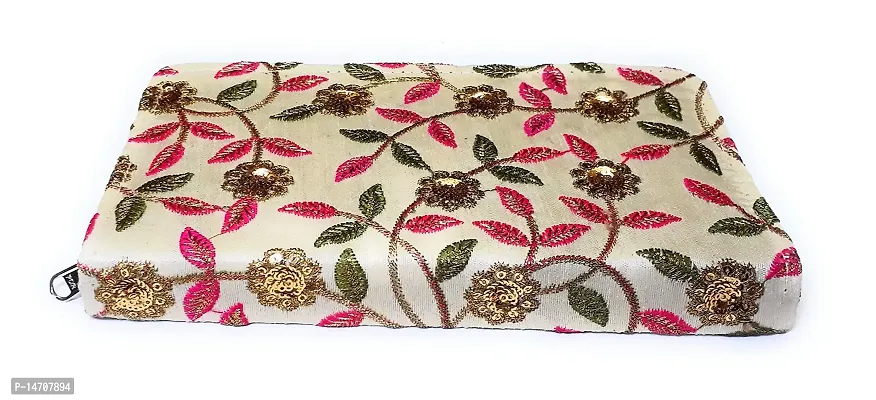 UNIQUE PRODUCT EMBROIDERED (Hand Made) Zari Design Pink Multi-Color Handheld Clutch Uses for Women-thumb2
