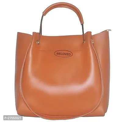 Stylish Brown Artificial Leather Solid Handbags For Women