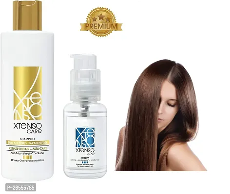 Xtenso Gold Hair Shampoo+  Serum  For Smooth And Stright Hair For Men And Women-thumb0