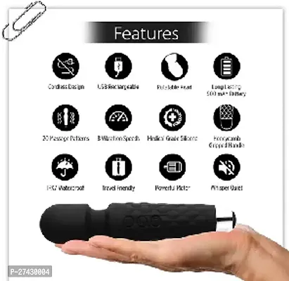 Personal Massager for Women | Full Body Electric Massager | 10 Vibration Speeds and Patterns | USB Rechargeable Handheld Massager | Waterproof, Medical Grade Silicone (Multicolour)-thumb2