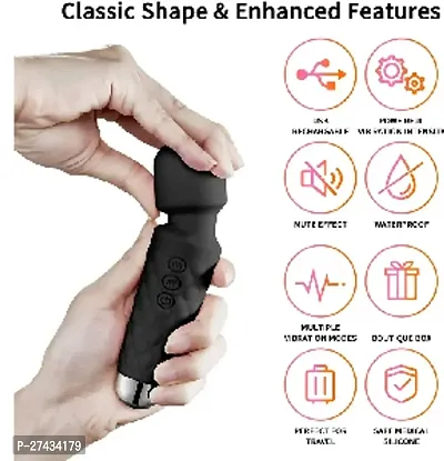 Rechargeable Body Massager for Women and Men / Handheld Waterproof Vibrate Wand Massage Machine with 20 Vibration Modes - 8 Speeds, Battery Powered, Full Body-thumb2