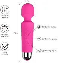 Body Massager for Women and Men / Handheld Waterproof Vibrate Wand Massage Machine with 20 Vibration Modes - 8 Speeds, Battery Powered, Full Body-thumb1