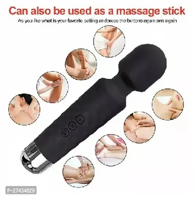 Battery Powered Waterproof Rechargeable Personal Body Massager for Women, Cordless Handheld Wand Vibrate Machine, 20 Vibration Modes 8 Speed Patterns, Perfect for Pain Relief Massage-thumb2
