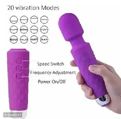 Battery Powered Waterproof Rechargeable Personal Body Massager for Women, Cordless Handheld Wand Vibrate Machine, 20 Vibration Modes 8 Speed Patterns, Perfect for Pain Relief Massage-thumb2