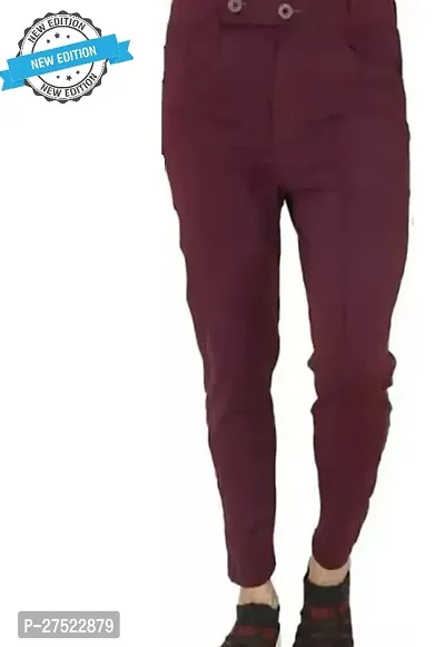 Classic Blended Solid Casual Trouser for Men-thumb0