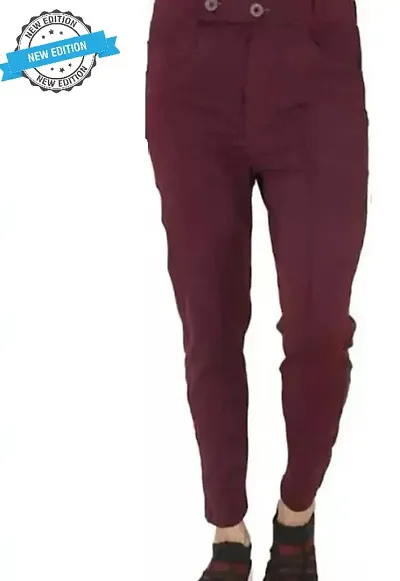 Stylish Viscose Rayon Solid Formal Trousers For Men