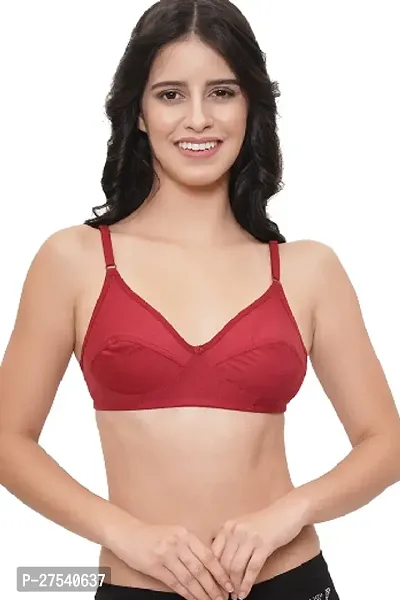 Women Cotton Blend Cross Pattern Non Padded Bra