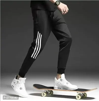 Classic Blended Solid Track Pants for Men-thumb0