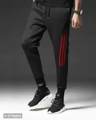 Classic Blended Solid Track Pants for Men-thumb0