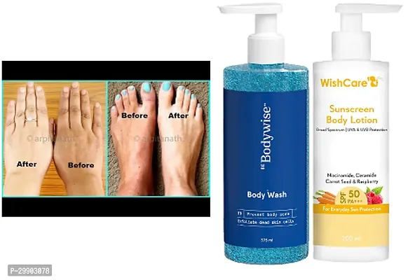 Body Wash and Sun Protection Sunscreen Body Lotion Combo Pack