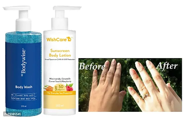 Body Wash and Sun Protection Sunscreen Body Lotion Combo Pack