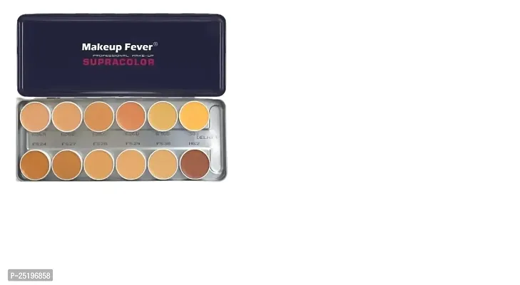 SupraColor Foundation Cream Palette 12 Color Foundation, Natural Finish