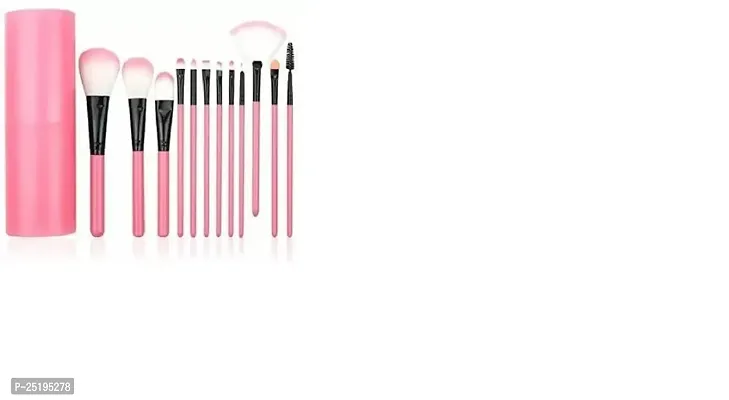 Professional Luxury Makeup Brush Set with Storage Box - 12 Pcs Pink Brushes Makeup Kit for Girls (Pack of 12)