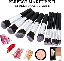 Makeup Brush Set of 10, Foundation Brush Powder Brush Eyeshadow All Brushes (Black Color)-thumb1