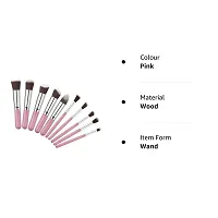 Makeup Brushes -Set of 10 Pcs (Pink)-thumb1