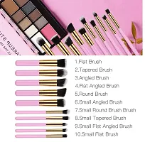 Makeup Brushes -Set of 10 Pcs (Pink)-thumb2