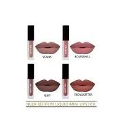 Groovs Liquid Brown Nude Edition Matte MinisLipstick, 6-ml - (Pack of 4)-thumb2