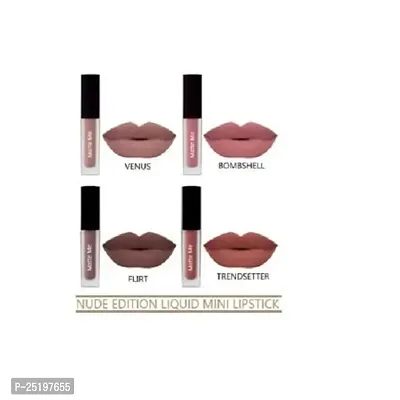 Groovs Liquid Brown Nude Edition Matte MinisLipstick, 6-ml - (Pack of 4)-thumb3