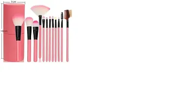 Professional Luxury Makeup Brush Set with Storage Box - 12 Pcs Pink Brushes Makeup Kit for Girls (Pack of 12)-thumb1