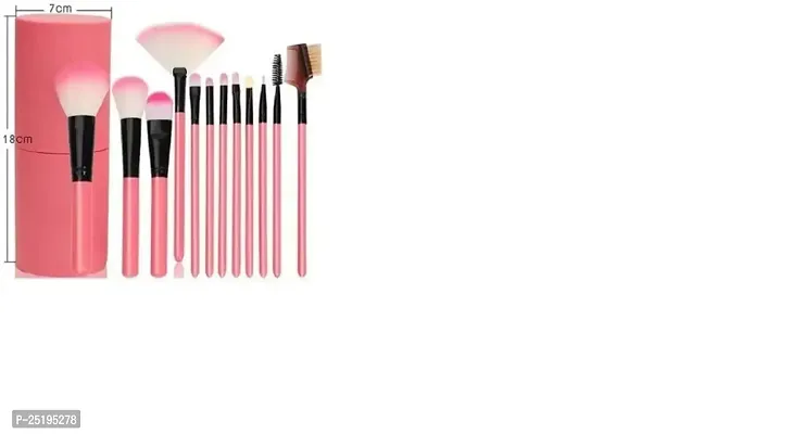 Professional Luxury Makeup Brush Set with Storage Box - 12 Pcs Pink Brushes Makeup Kit for Girls (Pack of 12)-thumb2