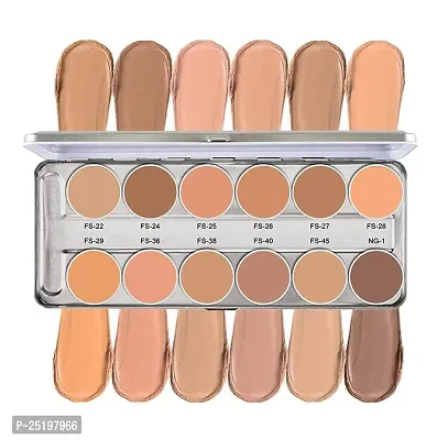 SupraColor Foundation Conceal Cream Palette 12 Color Foundation, Natural Finish