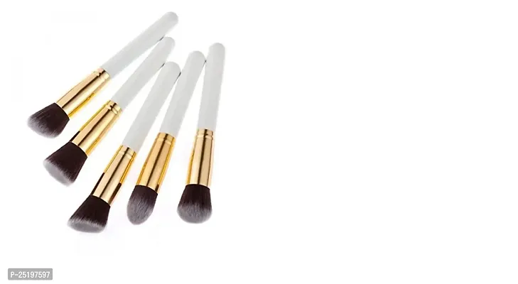 Makeup Brush Set of 10, Foundation Brush Powder Brush Eyeshadow Brushes (White Color)-thumb3