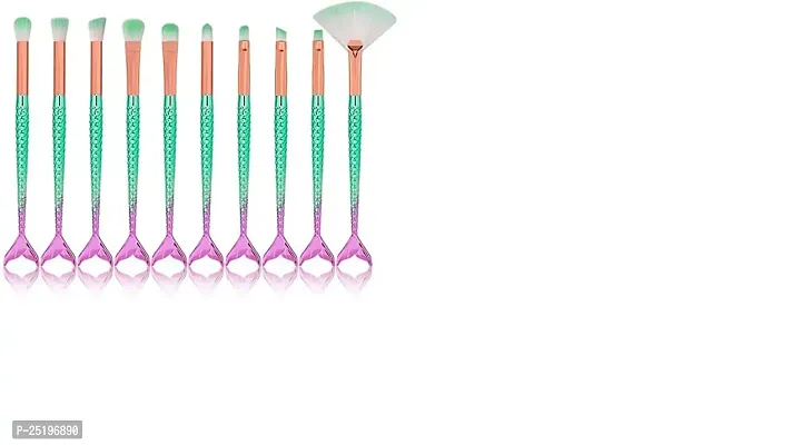 Makeup Brush Set with Big Fish Tail for Foundation Eyeshadow Lips, Makeup Brushes for Women  Girls, Eyeliner, Eye Shadow, Eye Brow, Premium Wooden Handles with Pouch - 12 Pcs Multicolor-thumb0