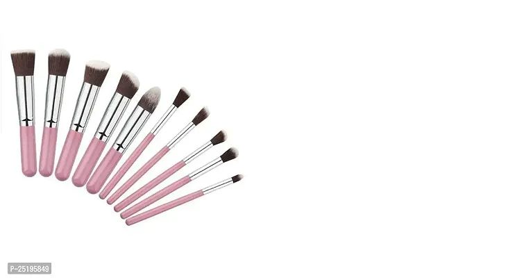 Makeup Brushes -Set of 10 Pcs (Pink)