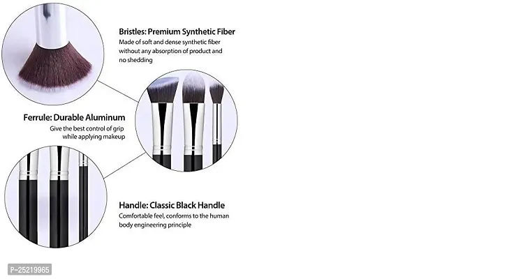 Makeup Brush Set of 10, Foundation Brush Powder Brush Eyeshadow All Brushes (Black Color)-thumb3