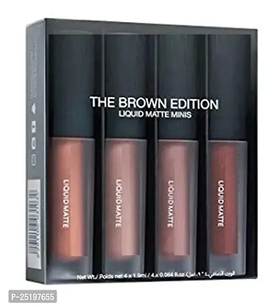 Groovs Liquid Brown Nude Edition Matte MinisLipstick, 6-ml - (Pack of 4)-thumb5