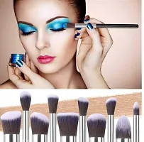 Makeup Brush Set of 10, Foundation Brush Powder Brush Eyeshadow Brushes (Blackk Color)-thumb2