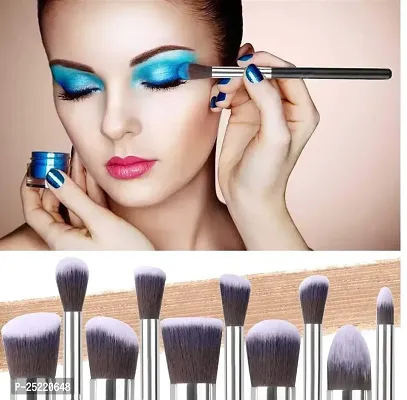 Makeup Brush Set of 10, Foundation Brush Powder Brush Eyeshadow Brushes (Blackk Color)-thumb3